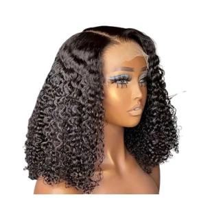 Super double drawn, Curly frontal wig 14inch  13x4 frontal
